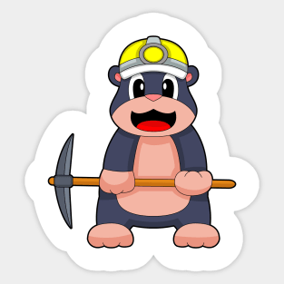 Mole Miner Pickaxe Mining Sticker